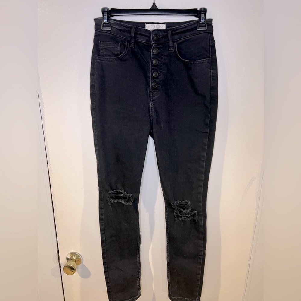 Free people high waisted black jeans